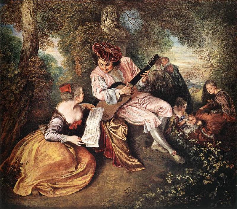 Jean-Antoine Watteau The Love Song Norge oil painting art
